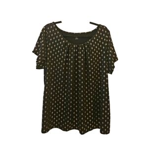 Worthington Black and White Patterned Blouse